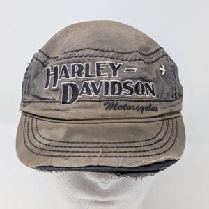 Harley Davidson Women’s Adjustable Biker Motorcyle Logo Distressed Patrol Cap